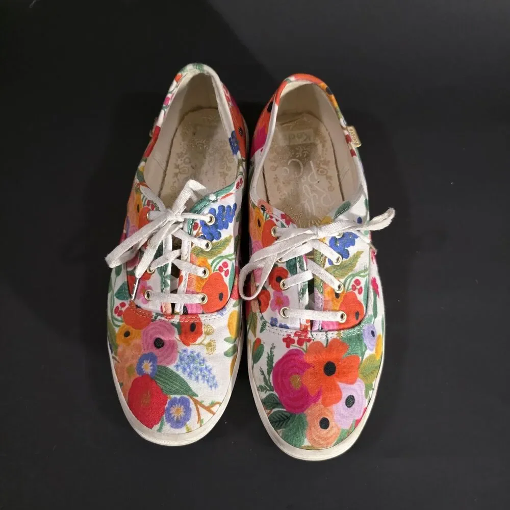 Keds Womens Floral Canvas Sneakers sz 8.5